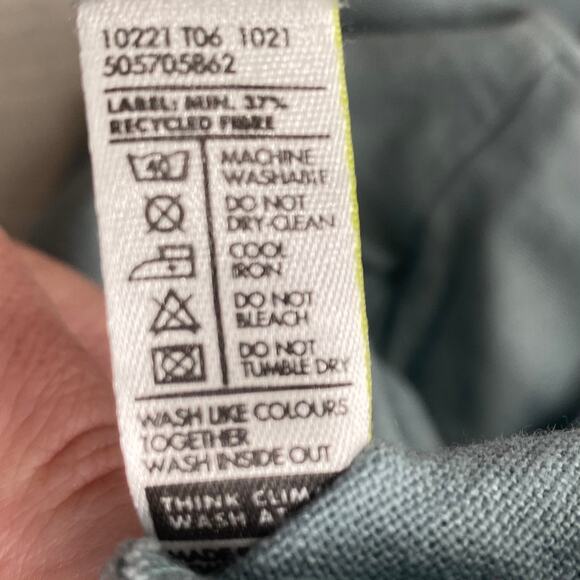 Woolworth’s Women's Light Blue Linen Blend Faux Wrap Mini Skirt Size 10 - Picture 9 of 9